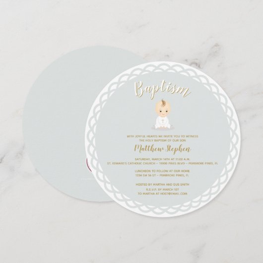 Baby Boy Einladung (Vorne/Hinten)