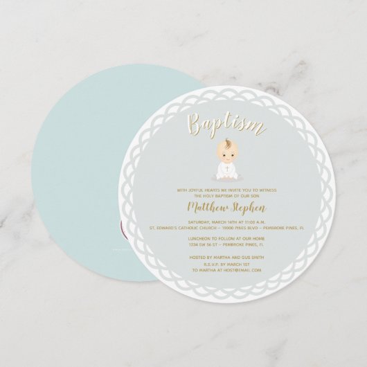 Baby Boy Einladung (Vorne/Hinten)