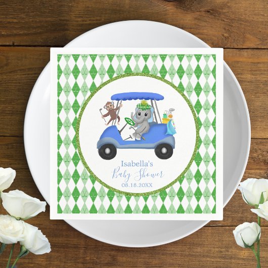 Baby Boy Elefant & Affe Golf Serviette