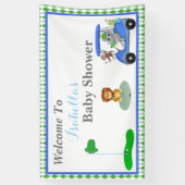 Baby Boy Elephant & Affendusche Banner (Vertikal)
