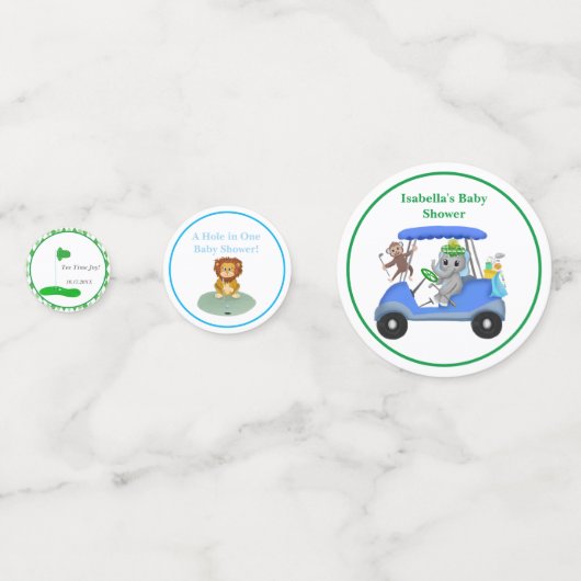 Baby Boy Elephant & Affendusche Konfetti (Vorderseiten)