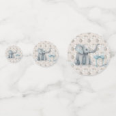 Baby Boy Elephant and Balloons Dusche Konfetti (Rückseiten)