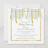 Baby Boy Elephant Baby Dusche Einladung (Rückseite)