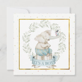 Baby Boy Elephant Baby Dusche Einladung