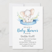Baby Boy Elephant Baby Shower Einladungen (Vorderseite)