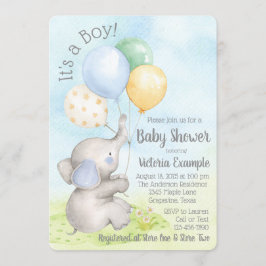 Baby Boy Elephant Baby Shower Einladungen