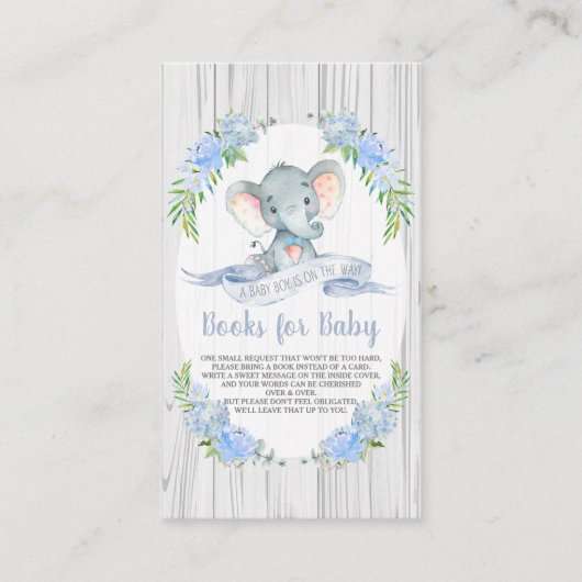 Baby Boy Elephant Babydusche buchen Begleitkarte (Vorderseite)