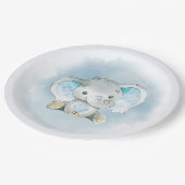 Baby Boy Elephant Babydusche Teller (Schrägansicht)