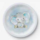 Baby Boy Elephant Babydusche Teller (Vorderseite)