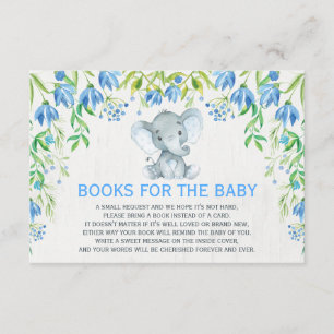 Baby Boy Elephant Blue Floral Bringen Sie eine Boo Begleitkarte