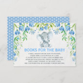 Baby Boy Elephant Blue Floral Bringen Sie eine Boo Begleitkarte (Vorne/Hinten)
