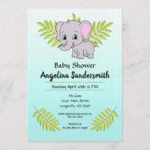 Baby Boy Elephant Blue Ombre Niedlich Baby Dusche