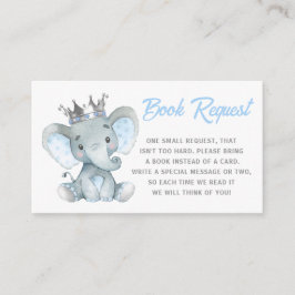 Baby Boy Elephant Book Request Card Begleitkarte
