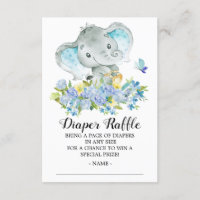Baby Boy Elephant Duschdusche Windeln Raffle Ticke