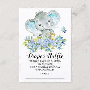 Baby Boy Elephant Duschdusche Windeln Raffle Ticke Begleitkarte