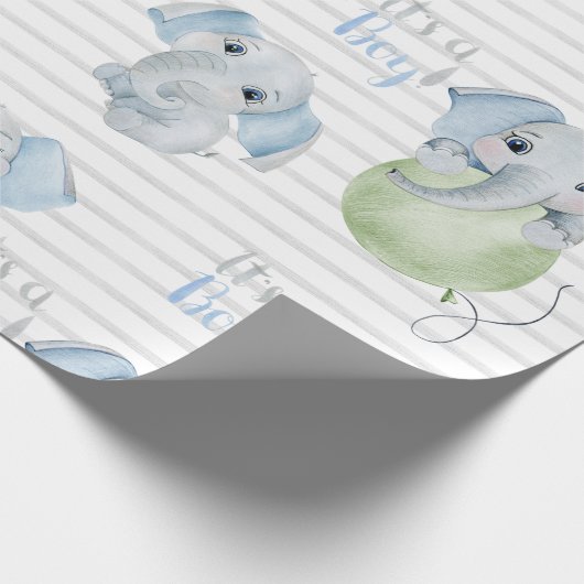 Baby Boy Elephant Es ist eine Boy-Dusche Geschenkpapier (Ecke)