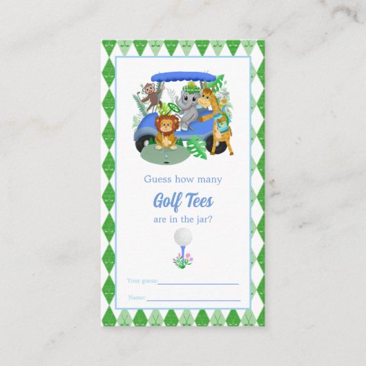 Baby Boy Elephant & Monkey Dusche Golf T-Shirt Rat Begleitkarte (Vorderseite)