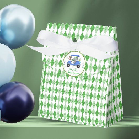Baby Boy Elephant & Monkey Golf Baby Dusche Rückke Geschenkschachtel