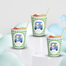 Baby Boy Elephant & Monkey Golf Dusche Pappbecher