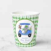 Baby Boy Elephant & Monkey Golf Dusche Pappbecher (Vorderseite)