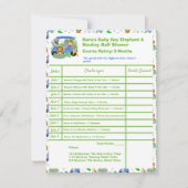 Baby Boy Elephant & Monkey Golf Duschkarte Mitteilungskarte (Vorderseite)