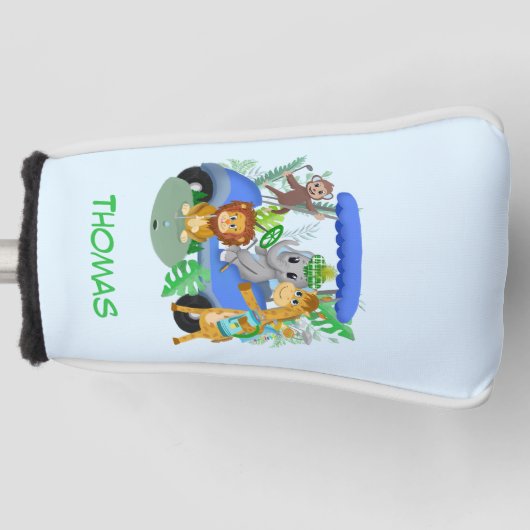 Baby Boy Elephant & Monkey Golf Headcover (Vorderseite)