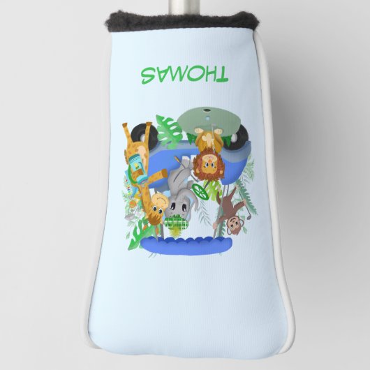 Baby Boy Elephant & Monkey Golf Headcover (Rotieren 90)