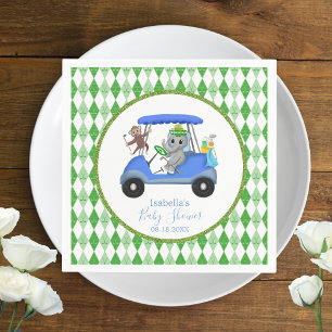 Baby Boy Elephant & Monkey Golf Serviette