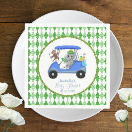 Baby Boy Elephant & Monkey Golf Serviette