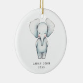 Baby Boy Elephant Personalisiert Niedlich Custom Keramik Ornament (Rechts)