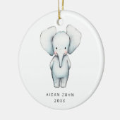 Baby Boy Elephant Personalisiert Niedlich Custom Keramik Ornament (Links)