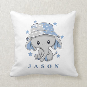 Baby Boy Elephant Throw Kissen