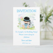 Baby Boy Erste Geburtstagsparty Einladung (Stehend Vorderseite)