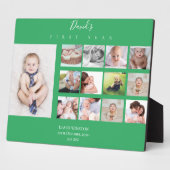 Baby Boy Erstes Jahr Foto Collage 12 Monate Grün Fotoplatte (Seite)