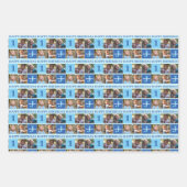 Baby Boy Erstgeburt Niedliches Foto Collage Blue Geschenkpapier Set (Vorderseite 2)