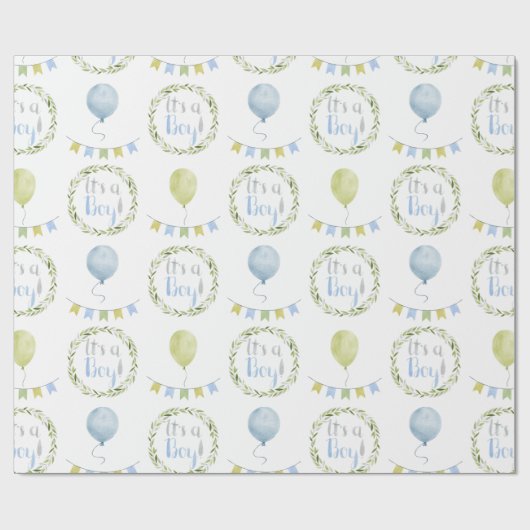 Baby Boy Es ist ein Boy Shower Wrapping Paper Geschenkpapier (Flach)