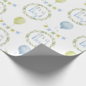 Baby Boy Es ist ein Boy Shower Wrapping Paper Geschenkpapier (Ecke)