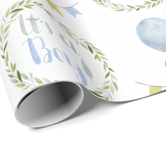 Baby Boy Es ist ein Boy Shower Wrapping Paper Geschenkpapier (Rolleneckpunkt)