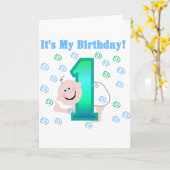 Baby Boy Es ist mein 1. Geburtstag Karte (Gelbe Blume)