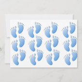 Baby Boy Feet Flat Announccard Ankündigung (Rückseite)