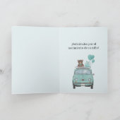 Baby Boy Fiat 500 Spanische Glückwünsche Karte (Innenseite)