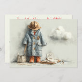 Baby Boy Firefighter 1. Geburtstag Einladung (Vorne/Hinten)