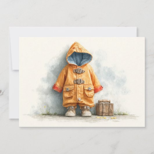 Baby Boy Firefighter 1. Geburtstag Einladung (Vorderseite)