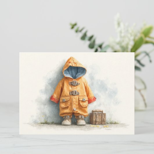 Baby Boy Firefighter 1. Geburtstag Einladung (Stehend Vorderseite)