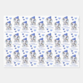 Baby Boy First Christmas Blue Elephant Personalize Geschenkpapier Set (Vorderseite)