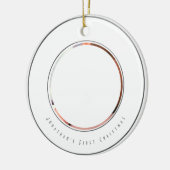 Baby Boy First Christmas Foto | Silberschneeflocke Keramik Ornament (Links)