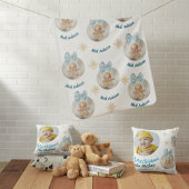 Baby  boy First Christmas Gingerbread Photo & Name Kissen