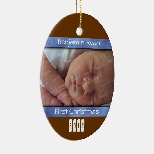 Baby Boy First Christmas Personalisierte Ornament (Rechts)