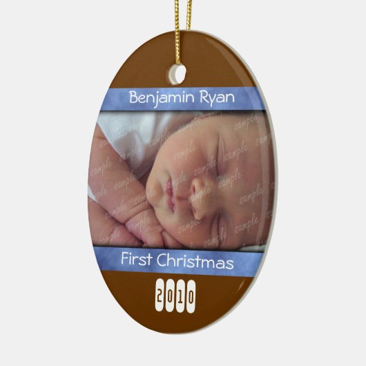 Baby Boy First Christmas Personalisierte Ornament (Links)