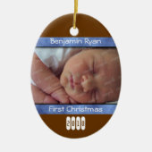 Baby Boy First Christmas Personalisierte Ornament (Vorne)